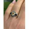 925 Sterling Silver Citrine & Onyx & Marcasite Ring Size 7