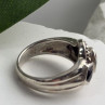 925 Sterling Silver Citrine & Onyx & Marcasite Ring Size 7