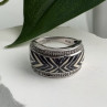 JWBR 925 Sterling Silver Enamel Zebra Stripe Diamonds Ring Size 8