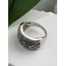 JWBR 925 Sterling Silver Enamel Zebra Stripe Diamonds Ring Size 8