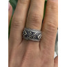 JWBR 925 Sterling Silver Enamel Zebra Stripe Diamonds Ring Size 8