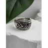 JWBR 925 Sterling Silver Enamel Zebra Stripe Diamonds Ring Size 8