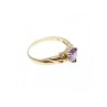 10K YELLOW GOLD AMETHYST & DIAMONDS HEART RING SIZE 6.75