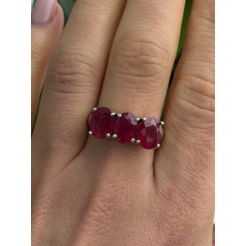 TGGC 925 Sterling Silver Ruby Ring Size 9