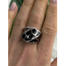 Italy Geometric Design 925 Sterling Silver Black Onyx Ring Size 10