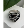 Italy Geometric Design 925 Sterling Silver Black Onyx Ring Size 10