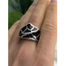 Italy Geometric Design 925 Sterling Silver Black Onyx Ring Size 10