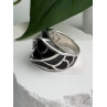 Italy Geometric Design 925 Sterling Silver Black Onyx Ring Size 10
