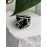 Italy Geometric Design 925 Sterling Silver Black Onyx Ring Size 10