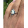 925 Sterling Silver Opal White & Blue Topaz Flower Ring Size 7