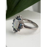 925 Sterling Silver Opal White & Blue Topaz Flower Ring Size 7