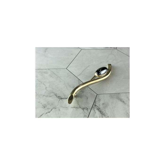 Vintage 925 Sterling Silver Hematite Brooch