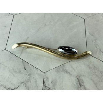 Vintage 925 Sterling Silver Hematite Brooch