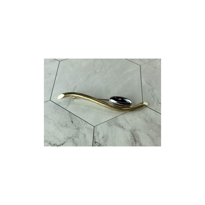 Vintage 925 Sterling Silver Hematite Brooch