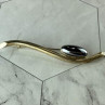 Vintage 925 Sterling Silver Hematite Brooch