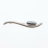 Vintage 925 Sterling Silver Hematite Brooch