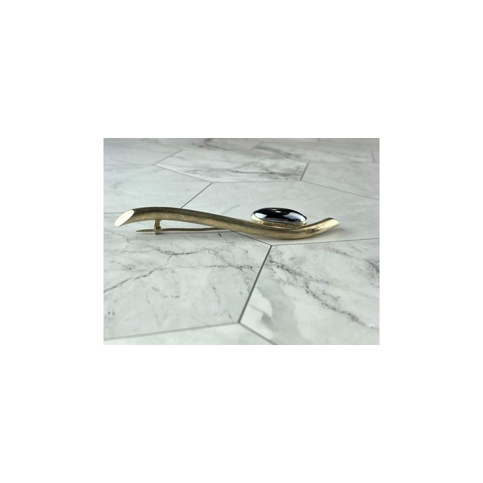 Vintage 925 Sterling Silver Hematite Brooch