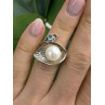 Beautiful Design 925 Sterling Silver Pearl & Topaz Ring Size 5