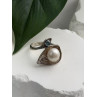 Beautiful Design 925 Sterling Silver Pearl & Topaz Ring Size 5