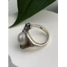 Beautiful Design 925 Sterling Silver Pearl & Topaz Ring Size 5