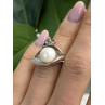 Beautiful Design 925 Sterling Silver Pearl & Topaz Ring Size 5