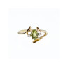 10K YELLOW GOLD PERIDOT & DIAMONDS RING SIZE 7