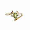 10K Yellow Gold Peridot & Diamonds Ring Size 7