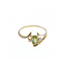 10K YELLOW GOLD PERIDOT & DIAMONDS RING SIZE 7