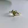 10K Yellow Gold Peridot & Diamonds Ring Size 7