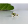 10K YELLOW GOLD PERIDOT & DIAMONDS RING SIZE 7