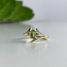 10K Yellow Gold Peridot & Diamonds Ring Size 7