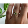 10K YELLOW GOLD PERIDOT & DIAMONDS RING SIZE 7