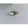 10K YELLOW GOLD PERIDOT & DIAMONDS RING SIZE 7