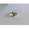 10K YELLOW GOLD PERIDOT & DIAMONDS RING SIZE 7