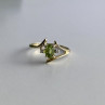 10K Yellow Gold Peridot & Diamonds Ring Size 7
