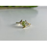 10K YELLOW GOLD PERIDOT & DIAMONDS RING SIZE 7