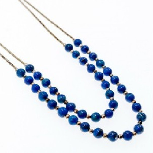 925 Sterling Silver Blue Agate Necklace