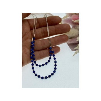 925 Sterling Silver Blue Agate Necklace