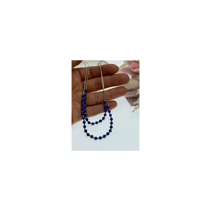 925 Sterling Silver Blue Agate Necklace