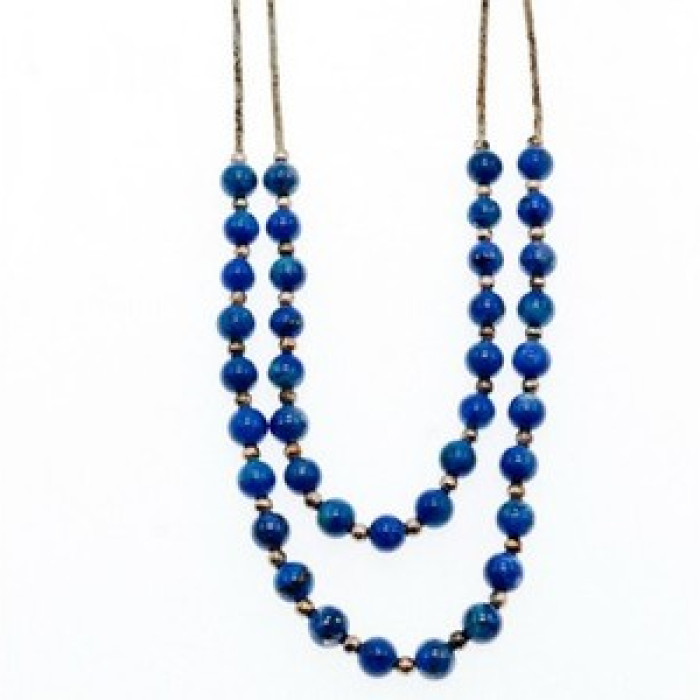 925 Sterling Silver Blue Agate Necklace