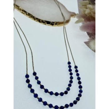 925 Sterling Silver Blue Agate Necklace