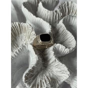 925 Sterling Silver Onyx Ring Size 7