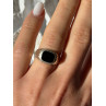 925 Sterling Silver Onyx Ring Size 7