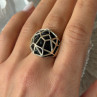 ARD Modernist 925 Sterling Silver Geometric Black Onyx Ring Size 8