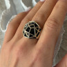 ARD Modernist 925 Sterling Silver Geometric Black Onyx Ring Size 8