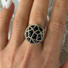 ARD Modernist 925 Sterling Silver Geometric Black Onyx Ring Size 8