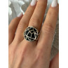 ARD Modernist 925 Sterling Silver Geometric Black Onyx Ring Size 8