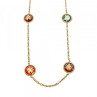 925 Sterling Silver Gold Plated Multicolor Jewelry Glass Necklace