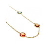 925 Sterling Silver Gold Plated Multicolor Jewelry Glass Necklace