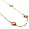 925 Sterling Silver Gold Plated Multicolor Jewelry Glass Necklace